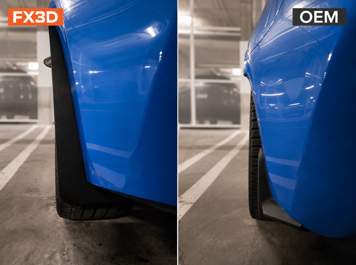 OEM vs FX3D rock guard coverage comparison on Toyota GR86